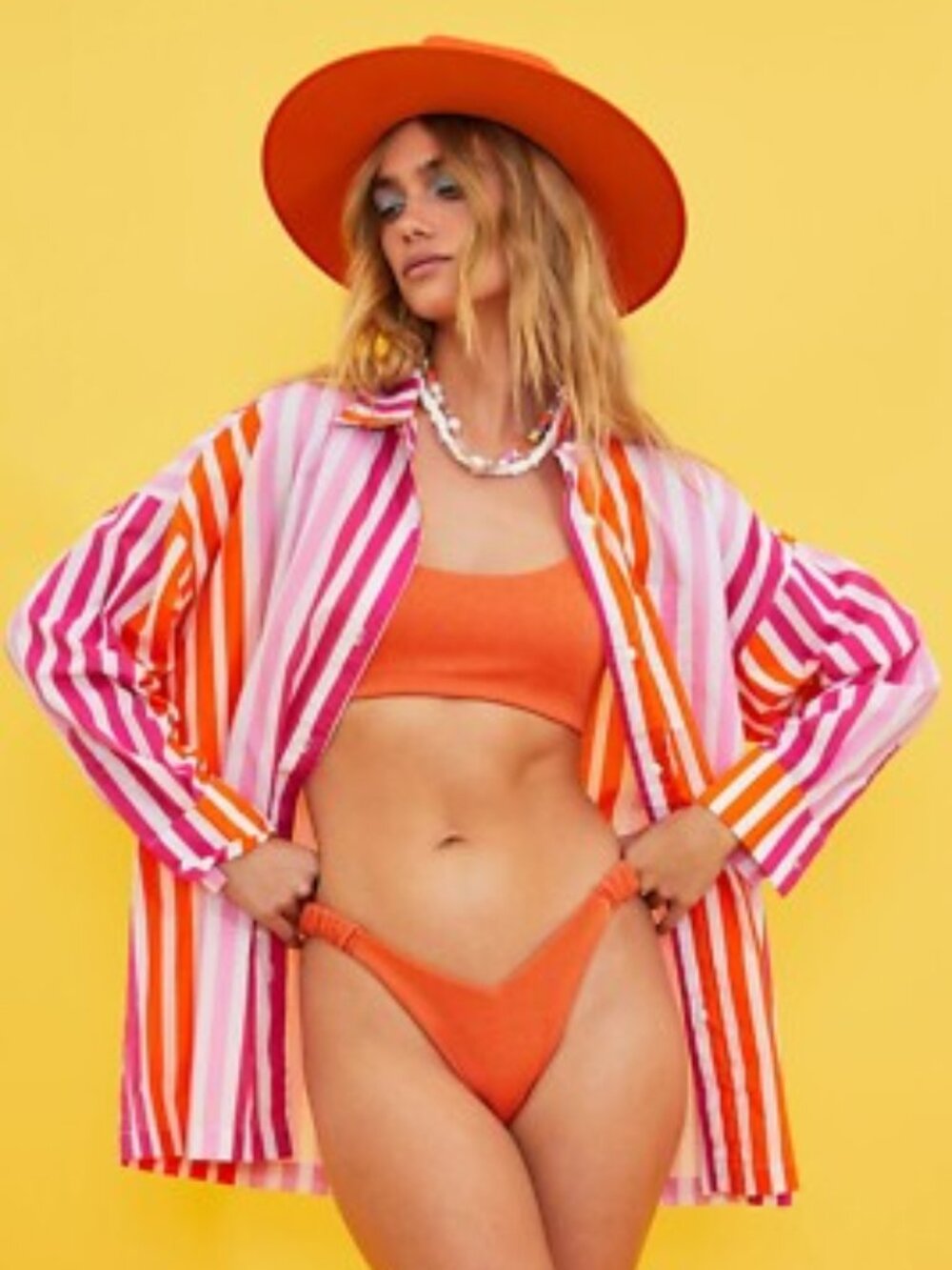 Beach Riot Pink and Orange Swim Coverup